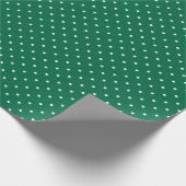 Moderne Groene en Witte Polka Gevlekte Kerstmis Cadeaupapier (Hoek)