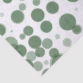 Moderne groene en witte polka-stip-bubbels feest tissuepapier (Detail)