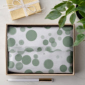 Moderne groene en witte polka-stip-bubbels feest tissuepapier (Geschenk)