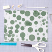 Moderne groene en witte polka-stip-bubbels feest tissuepapier (Craft)