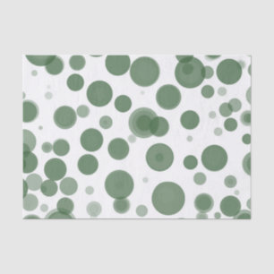 Moderne groene en witte polka stippen bubbels fees tissuepapier