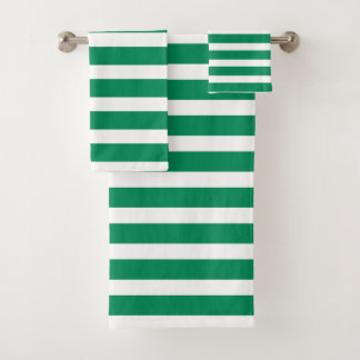 Moderne groene en witte strepen bad handdoek