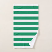Moderne groene en witte strepen bad handdoek (Handdoek)