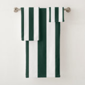 Moderne groene en witte strepen minimalistisch bad handdoek (Insitu)