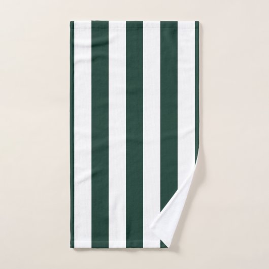 Moderne groene en witte strepen minimalistisch bad handdoek (Handdoek)