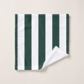 Moderne groene en witte strepen minimalistisch bad handdoek (Wasdoekje)