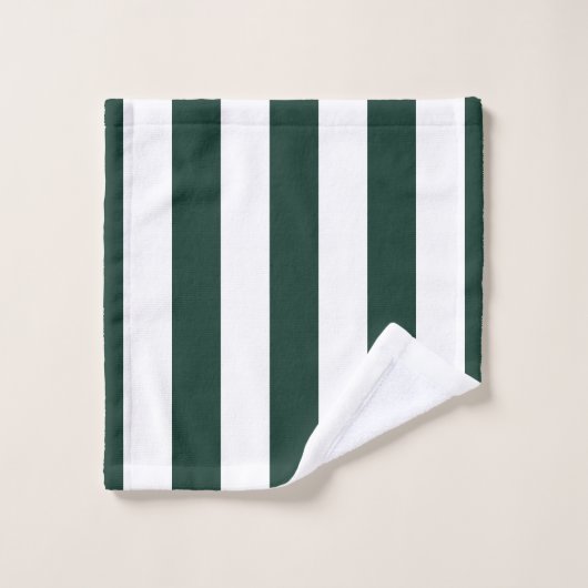 Moderne groene en witte strepen minimalistisch bad handdoek (Wasdoekje)