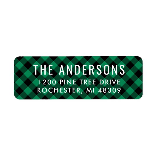 Moderne groene en zwarte buffelfeestdag etiket (Voorkant)