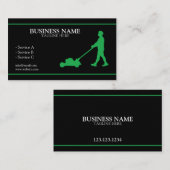 Moderne groene en zwarte landschapstechnicus in ge visitekaartje (Voorkant / Achterkant)