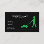 Moderne groene en zwarte landschapstechnicus in ge visitekaartje (Voorkant)