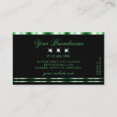 Moderne groene en zwarte mousserende diamanten sti visitekaartje (Achterkant)