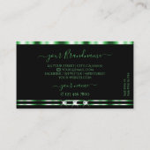 Moderne groene en zwarte mousserende diamanten voe visitekaartje (Achterkant)