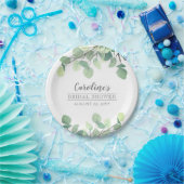 Moderne groene eucalyptus bruidsdouche papieren bordje (Feest)