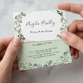 Moderne groene Eucalyptus Geometric Lijst Visitekaartje