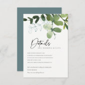 MODERNE GROENE EUCALYPTUS GROVE WEDDING - GEGEVENS INFORMATIEKAARTJE (Voorkant / Achterkant)