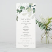 MODERNE GROENE EUCALYPTUS-LOOF WATERVERFPROGRAMMA MENU (Staand voorkant)