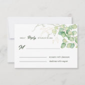 Moderne groene eucalyptus RSVP-kaart RSVP Kaartje (Voorkant)
