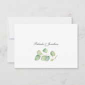 Moderne groene eucalyptus RSVP-kaart RSVP Kaartje (Achterkant)