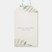  moderne groene eucalyptus springt rond cadeaulabel (Achterkant)