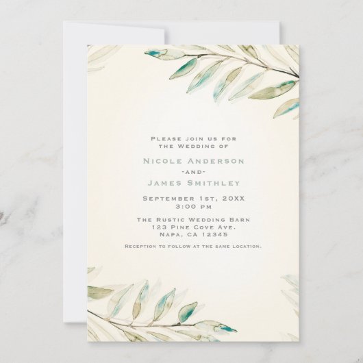 moderne groene eucalyptus springt rond kaart (Voorkant)