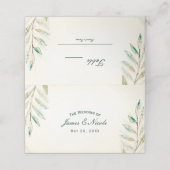 moderne groene eucalyptus springt rond plaatskaartje (Buitenkant ongevouwen)