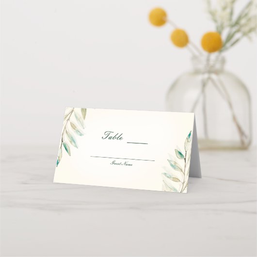 moderne groene eucalyptus springt rond plaatskaartje (Achterkant)