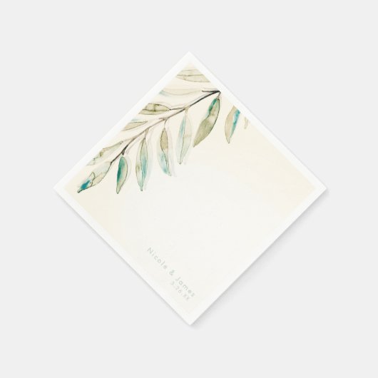  moderne groene eucalyptus springt rond servetten (Hoek)