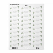 Moderne Groene Eucalyptus Trouwadres Etiket (Full Sheet)