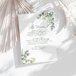 Moderne Groene Eucalyptus Trouwdetails Kaart