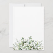 Moderne Groene Eucalyptus Trouwmenu Kaart (Achterkant)