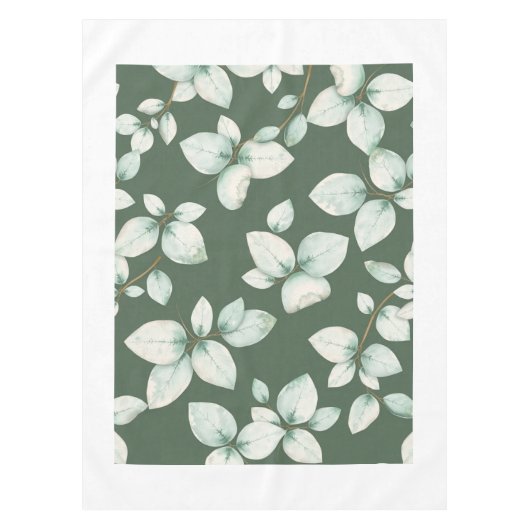 Moderne Groene Eucalyptusblad Lentetafelkleed Tafelkleed (Voorkant)