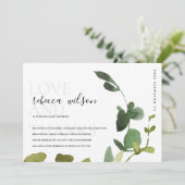 Moderne groene eucalyptusbladeren bruidsshower bedankkaart (Staand voorkant)