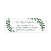 Moderne groene eucalyptusbruinplant etiket (Voorkant)