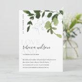 Moderne groene eucalyptusolie Vrijgezellenfeest Bedankkaart (Staand voorkant)