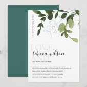 Moderne groene eucalyptusolie Vrijgezellenfeest Bedankkaart (Voorkant / Achterkant)