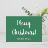 Moderne Groene Familie Kerst Kaart (Staand voorkant)