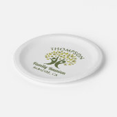 Moderne groene familie reünie stamboom papieren bordje (Gekanteld)