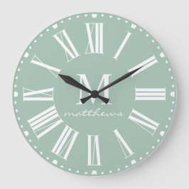 Moderne Groene Familie van de Farmhouse Naam Grote Klok