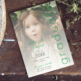 Moderne groene Fancy Vellum Overlay Effect Foto Kaart