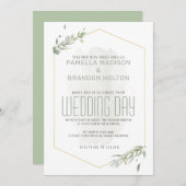 Moderne groene feestdag en gouden Lijst Menu (Voorkant / Achterkant)