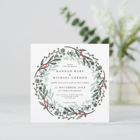 Moderne groene feestdag  kaart (Staand voorkant)