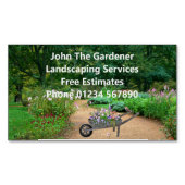 Moderne groene Floral Magnetic Visitekaartje Magnetisch Visitekaartje (Voorkant)