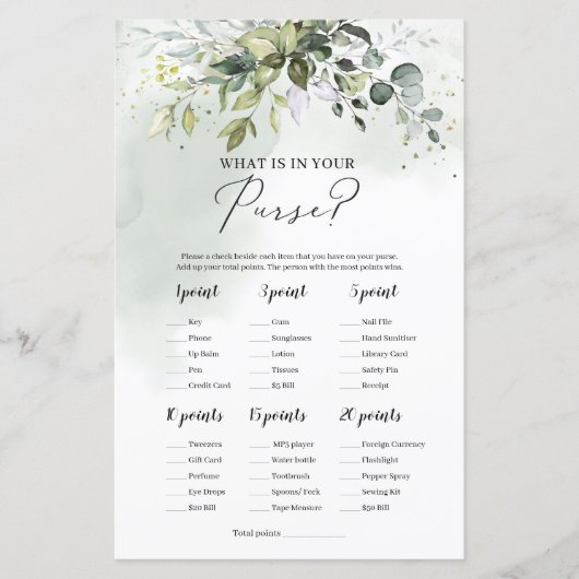 Moderne groene foliage wat er in je portemonnee zi (Voorkant)