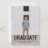 Moderne groene foto afstuderen bekendmaking kaart (Voorkant)