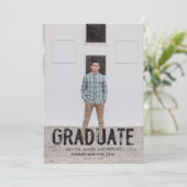 Moderne groene foto afstuderen bekendmaking kaart (Staand voorkant)