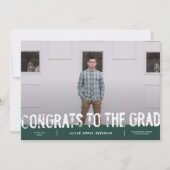 Moderne groene foto afstuderen bekendmaking kaart (Voorkant)