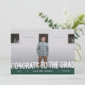 Moderne groene foto afstuderen bekendmaking kaart (Staand voorkant)