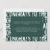 Moderne groene foto afstuderen bekendmaking kaart (Achterkant)