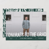 Moderne groene foto afstuderen bekendmaking kaart (Voorkant / Achterkant)