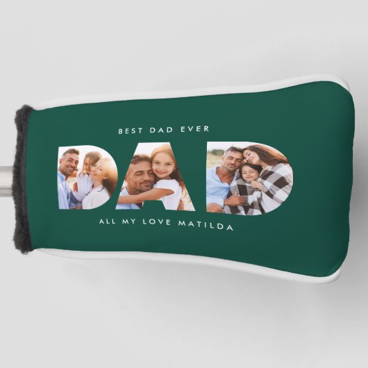 Moderne groene Foto Golf Gepersonaliseerd Gift voo Golfheadcover (Voorkant)